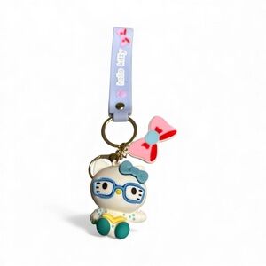 Hello Kitty Keychain with Blue and Yellow Accents